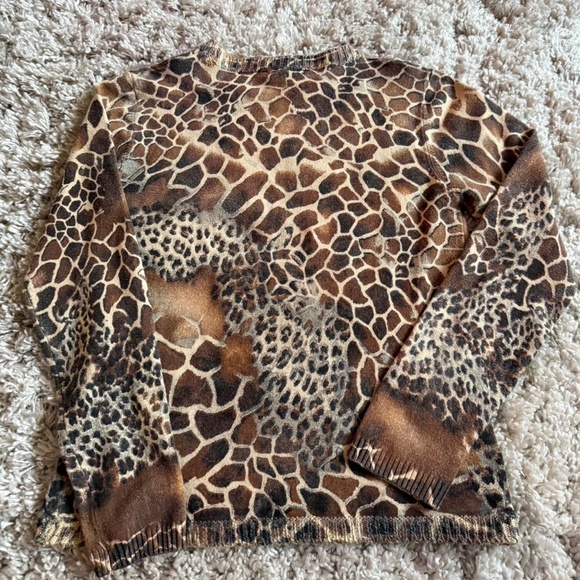 BCBG BEADED LEOPARD PRINT SWEATER - Picture 7 of 8